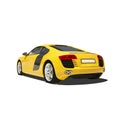 Yellow Super Car Isolated on the White Background Royalty Free Stock Photo