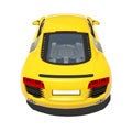 Yellow Super Car Isolated on the White Background Royalty Free Stock Photo