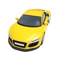 Yellow Super Car Isolated on the White Background Royalty Free Stock Photo