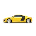 Yellow Super Car Isolated on the White Background Royalty Free Stock Photo
