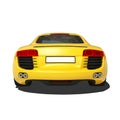 Yellow Super Car Isolated on the White Background Royalty Free Stock Photo