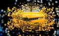 Yellow supercar - abstract illustration