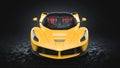 Yellow Supercar - Front Studio View Royalty Free Stock Photo