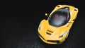 Yellow Supercar - Top Studio View