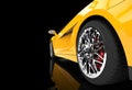 Yellow Supercar Wheel Royalty Free Stock Photo