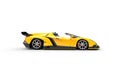 Yellow supercar on white background