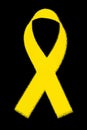 Yellow Support the Troops Ribbon on black background
