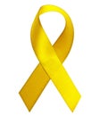 Yellow Support the Troops Ribbon isolated on white background Royalty Free Stock Photo