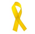 Yellow Support the Troops Ribbon isolated on white background Royalty Free Stock Photo