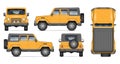 Yellow SUV car vector illustration on white background Royalty Free Stock Photo