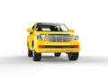 Yellow SUV isolated on white - front view Royalty Free Stock Photo