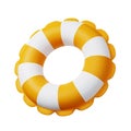 Yellow Swim ring - Inflatable rubber toy for water and beach or trip safety. Royalty Free Stock Photo