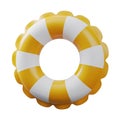 Yellow Swim ring - Inflatable rubber toy for water and beach or trip safety. Royalty Free Stock Photo