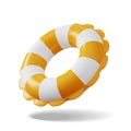 Yellow Swim ring - Inflatable rubber toy for water and beach or trip safety. Royalty Free Stock Photo