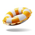 Yellow Swim ring - Inflatable rubber toy for water and beach or trip safety. Royalty Free Stock Photo