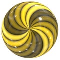 yellow swirl glass sphere