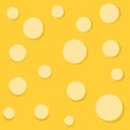 Yellow swiss cheeze texture, background, vector illustration
