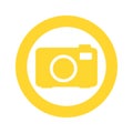 yellow symbol camera icon Royalty Free Stock Photo