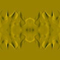 Yellow symmetrical seamless abstraction depicting a three-dimensional fire. Seamless texture of yellow flame