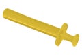 Yellow syringe isolated on white background