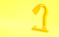 Yellow Table lamp icon isolated on yellow background. Minimalism concept. 3d illustration 3D render