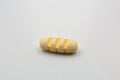 Yellow tablet with strips for dividing into four parts closeup