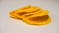 Yellow Taco Shells on White Background Royalty Free Stock Photo