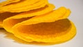 Yellow Taco Shells on White Background Royalty Free Stock Photo