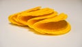 Yellow Taco Shells on White Background Royalty Free Stock Photo