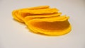 Yellow Taco Shells on White Background Royalty Free Stock Photo
