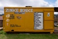 Yellow takeout food store entitled `Zonke Bonke`, photographed in Phuthaditjhaba near Witieshoek, South Africa.