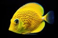 Yellow tang fish on coral reef