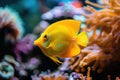 Yellow tang fish on coral reef Royalty Free Stock Photo
