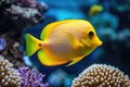 Yellow tang fish on coral reef Royalty Free Stock Photo