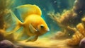 yellow tang fish yellow aquarium fish. Yellow tang Royalty Free Stock Photo