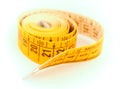 Yellow tape measure Royalty Free Stock Photo