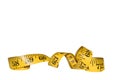 Yellow Tape Measure Isolated on White Royalty Free Stock Photo