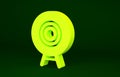 Yellow Target sport icon isolated on green background. Clean target with numbers for shooting range or shooting Royalty Free Stock Photo