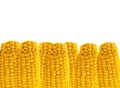 Yellow tasty corn over linen texture Royalty Free Stock Photo