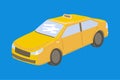 Yellow taxi cab. Isolated. Vector illustration Royalty Free Stock Photo