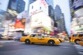 Yellow Taxi Cab in motion, Royalty Free Stock Photo