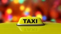 Yellow taxi car roof sign Royalty Free Stock Photo