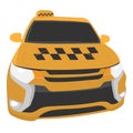 Yellow taxi car vector drawing illustration Royalty Free Stock Photo