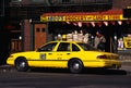 Yellow taxi in Greenwich Village