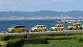 Yellow taxi, Nesebar, Bulgaria Royalty Free Stock Photo