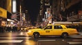 Taxicab on city street Royalty Free Stock Photo