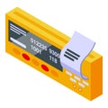 Yellow taximeter icon isometric vector. Taxi meter
