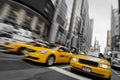 Yellow taxis in the streets of Manhattan Royalty Free Stock Photo