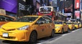 Yellow Taxis in Times Square