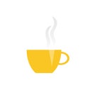 Yellow tea cup - vector icon isolated over white. Simple flat icon Royalty Free Stock Photo